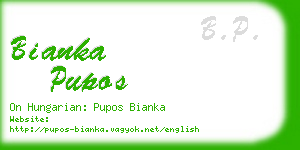 bianka pupos business card